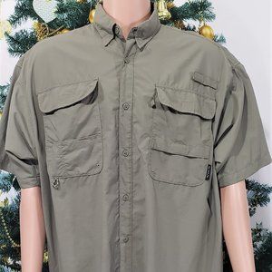 PAC-TECH GRAY SHORT SLEEVE NYLON VENT BACK SHIRT